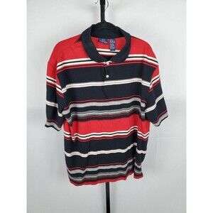 Vintage Y2K Bugle Boy Rugby Polo Shirt Mens XL Striped Short Sleeve Golf